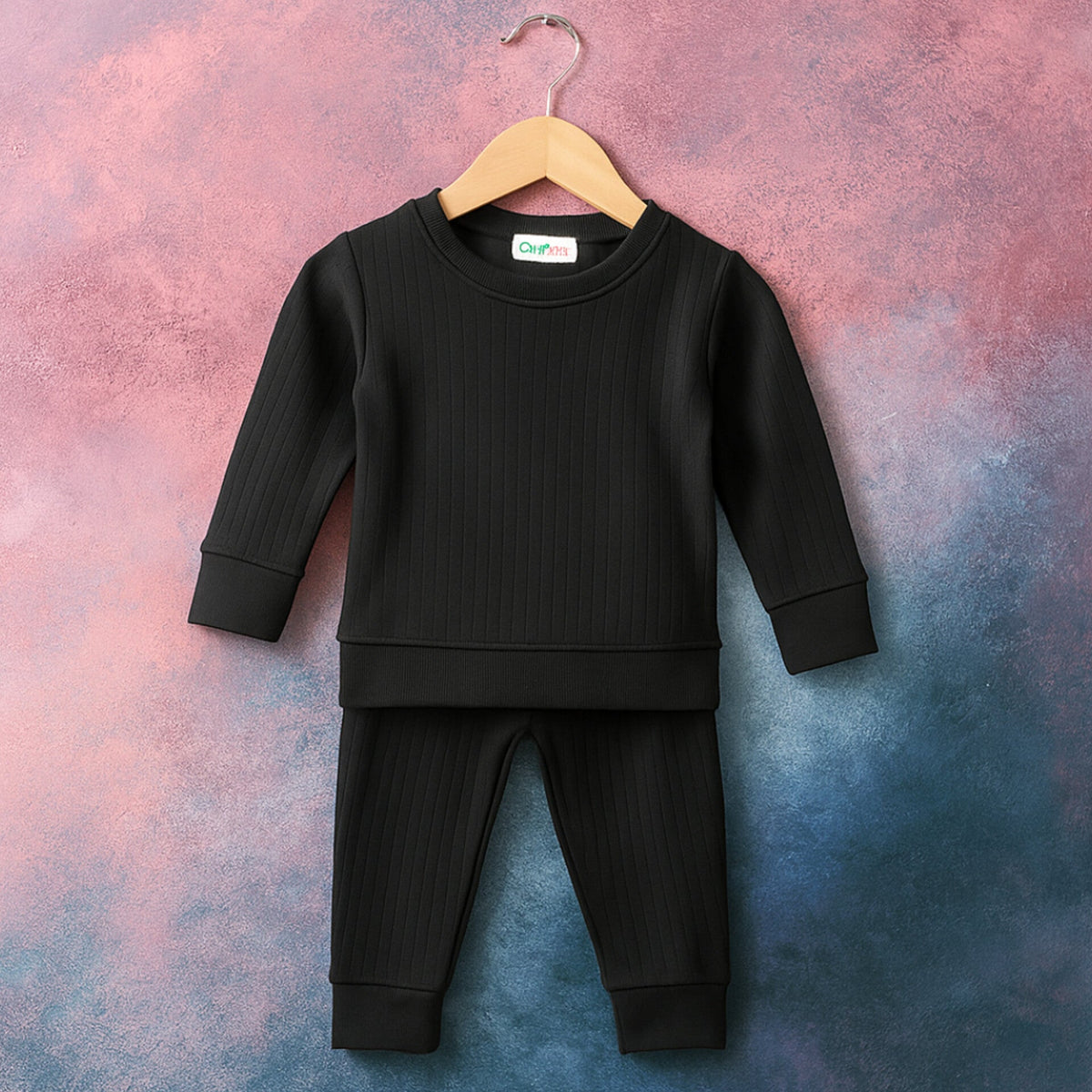Premium Polyester Cotton Body Warmer Set for Kids - Black | OLINI