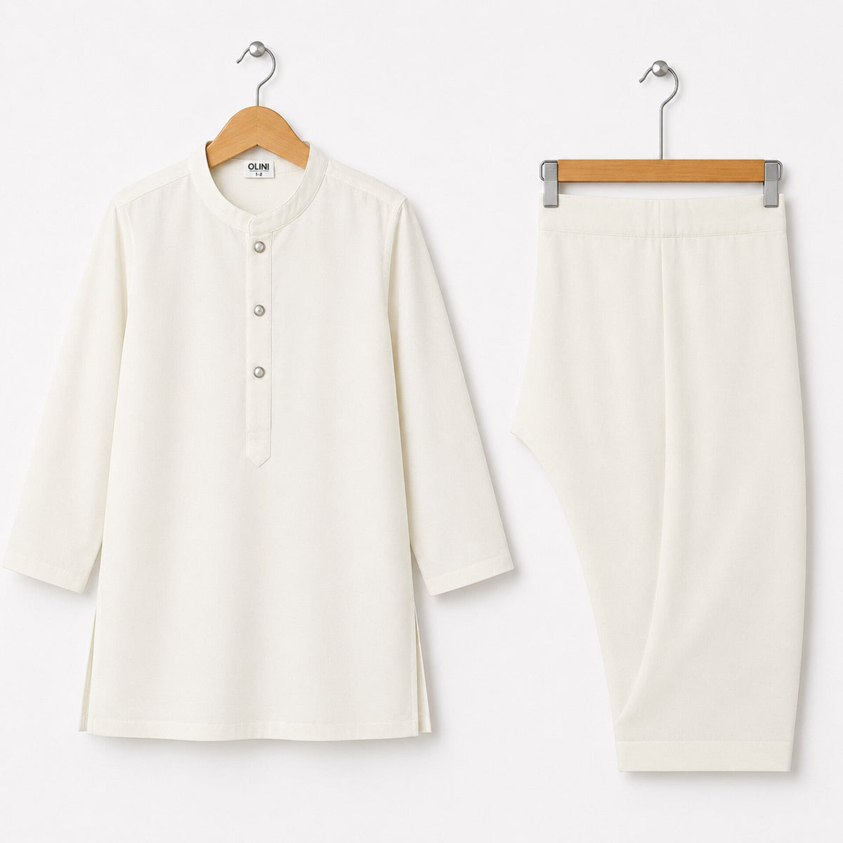 Soft Cotton Kurta Shalwar - Off White - LUJ - OLINI