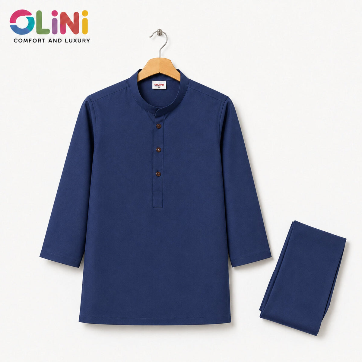 OLINI - All Season - Wash N Wear - Kurta Shalwar - Navy - NUJ