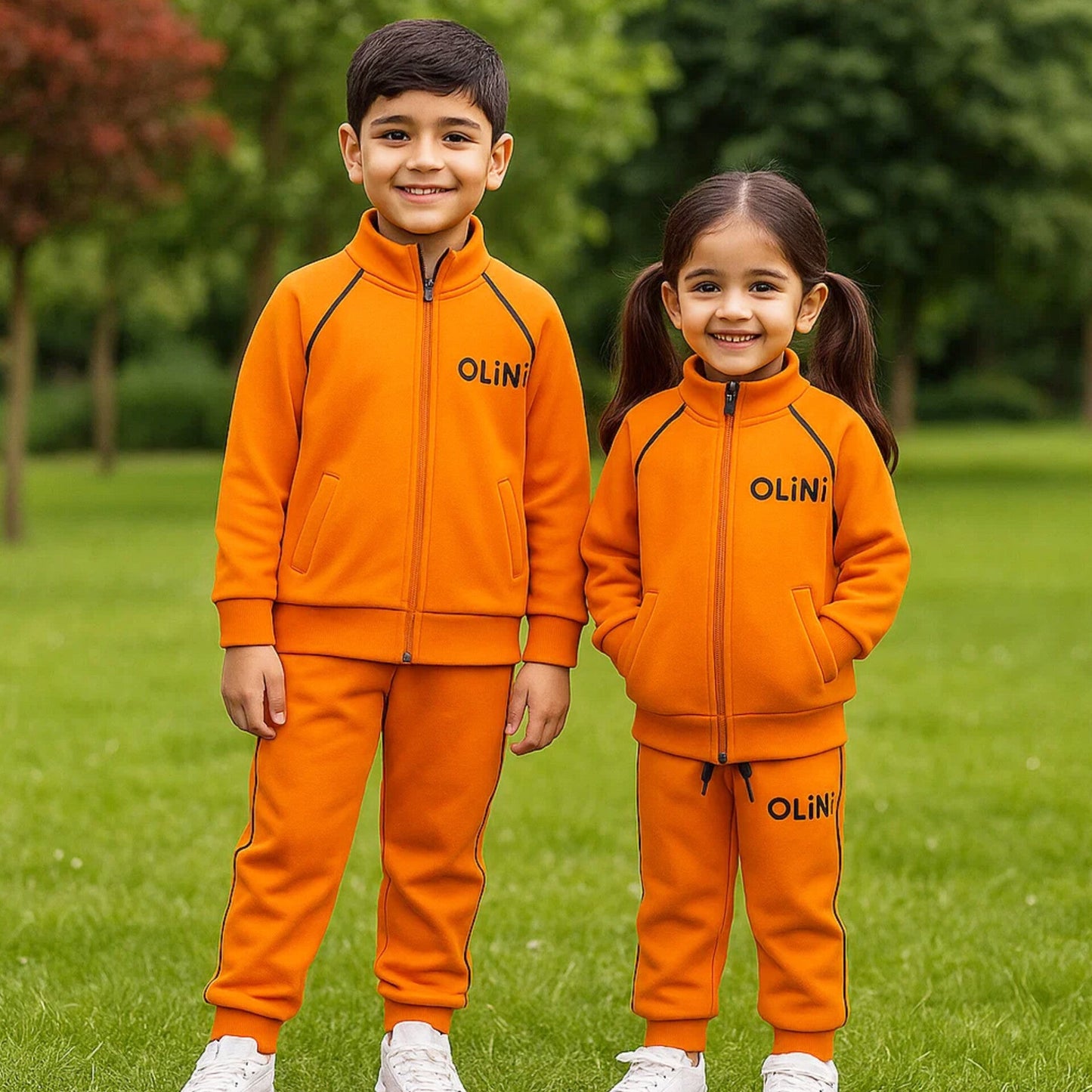 OLINI - 2 Pieces - Track Suit - Orange
